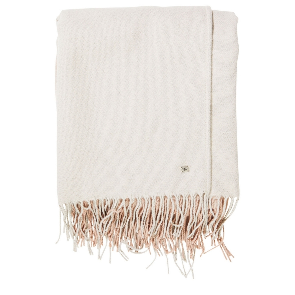 Soia & Kyo Scarfigan with Fringe NWT Pink White - Picture 3 of 4